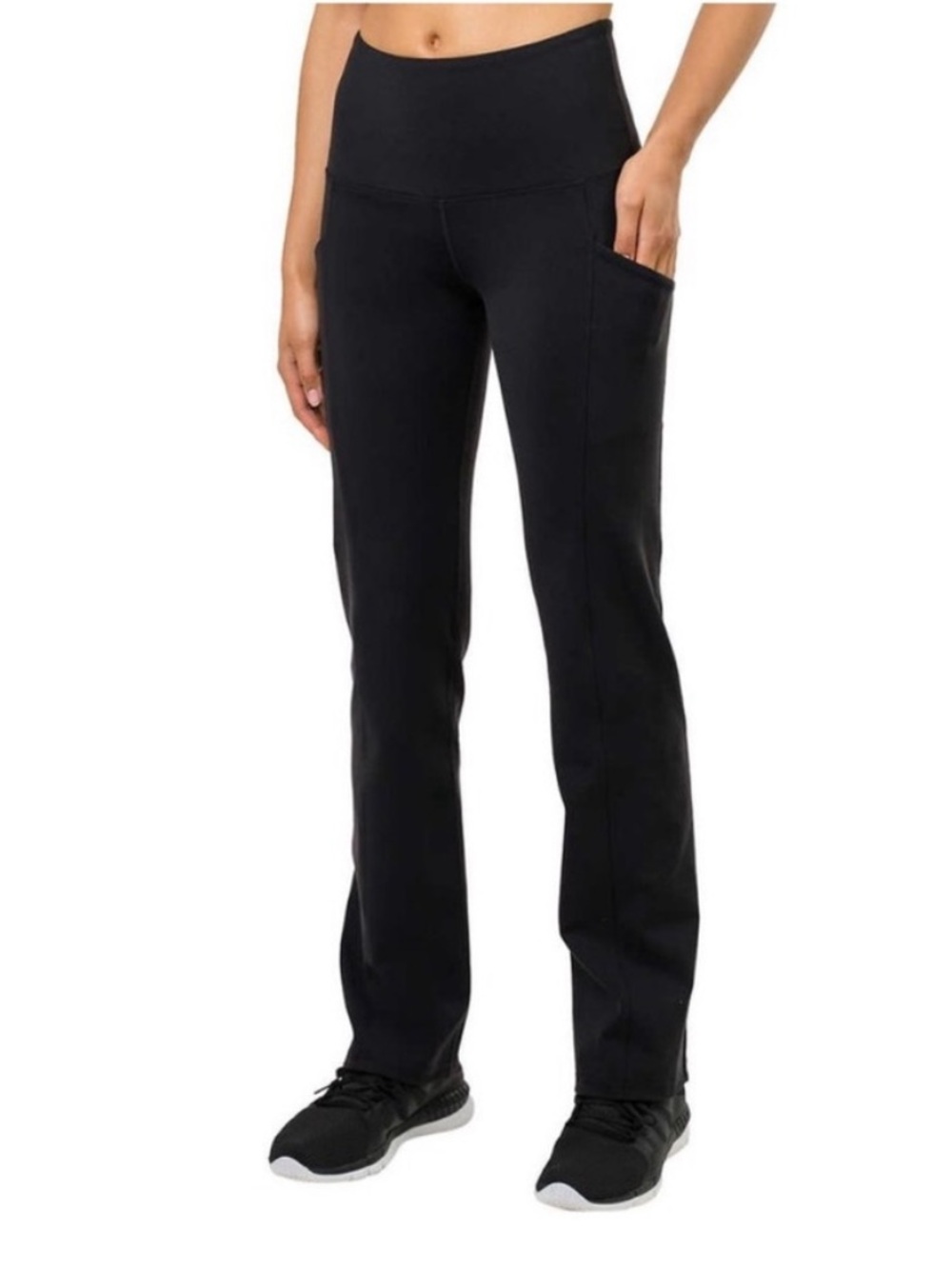 Bootleg yoga pants leggings - tuff athletics black. Small